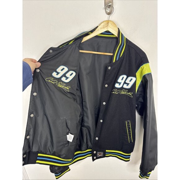 JH Designs Carl Edwards #99 Racing Jacket Aflac Reversible Mens Large L - Picture 4 of 7